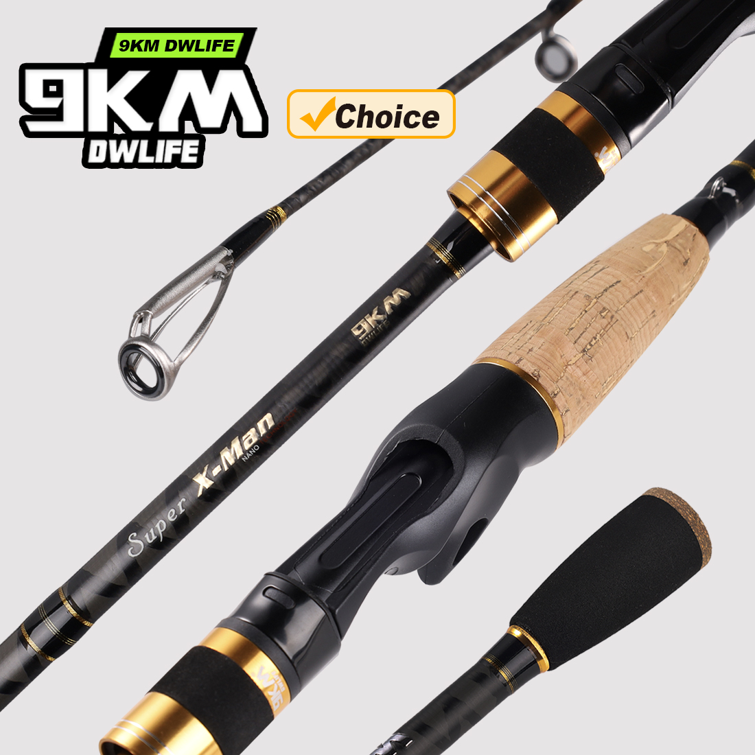 Fishing Rod Carbon Fiber - 9KM Fishing Rod 1.8m/1.98m/2.1m/2.4m Spinning Casting