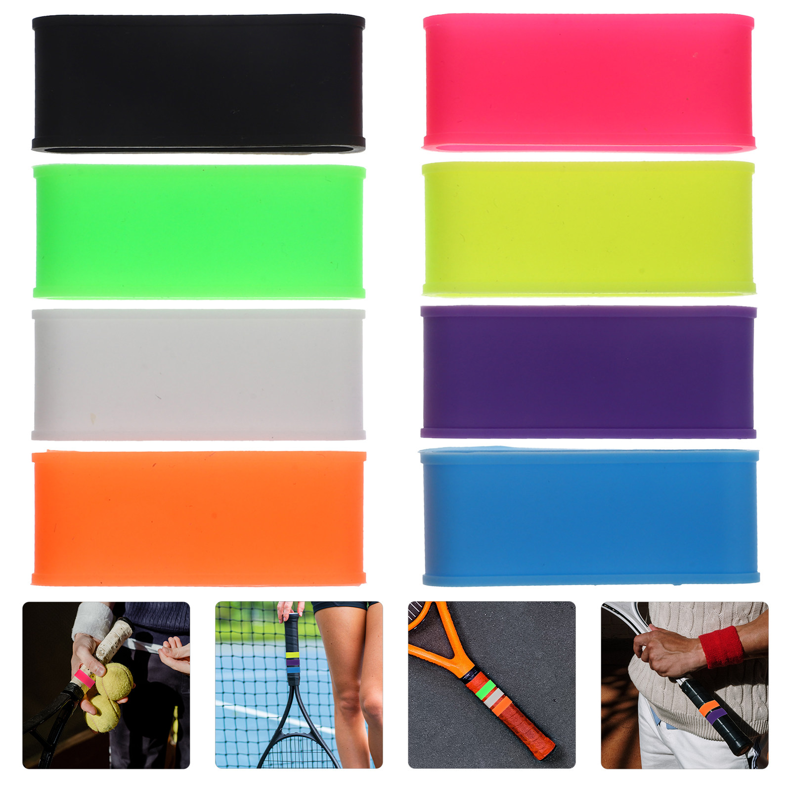 8Pcs Silicone Racket Grip Ring - Fishing Rod Carbon Fiber recension och pris