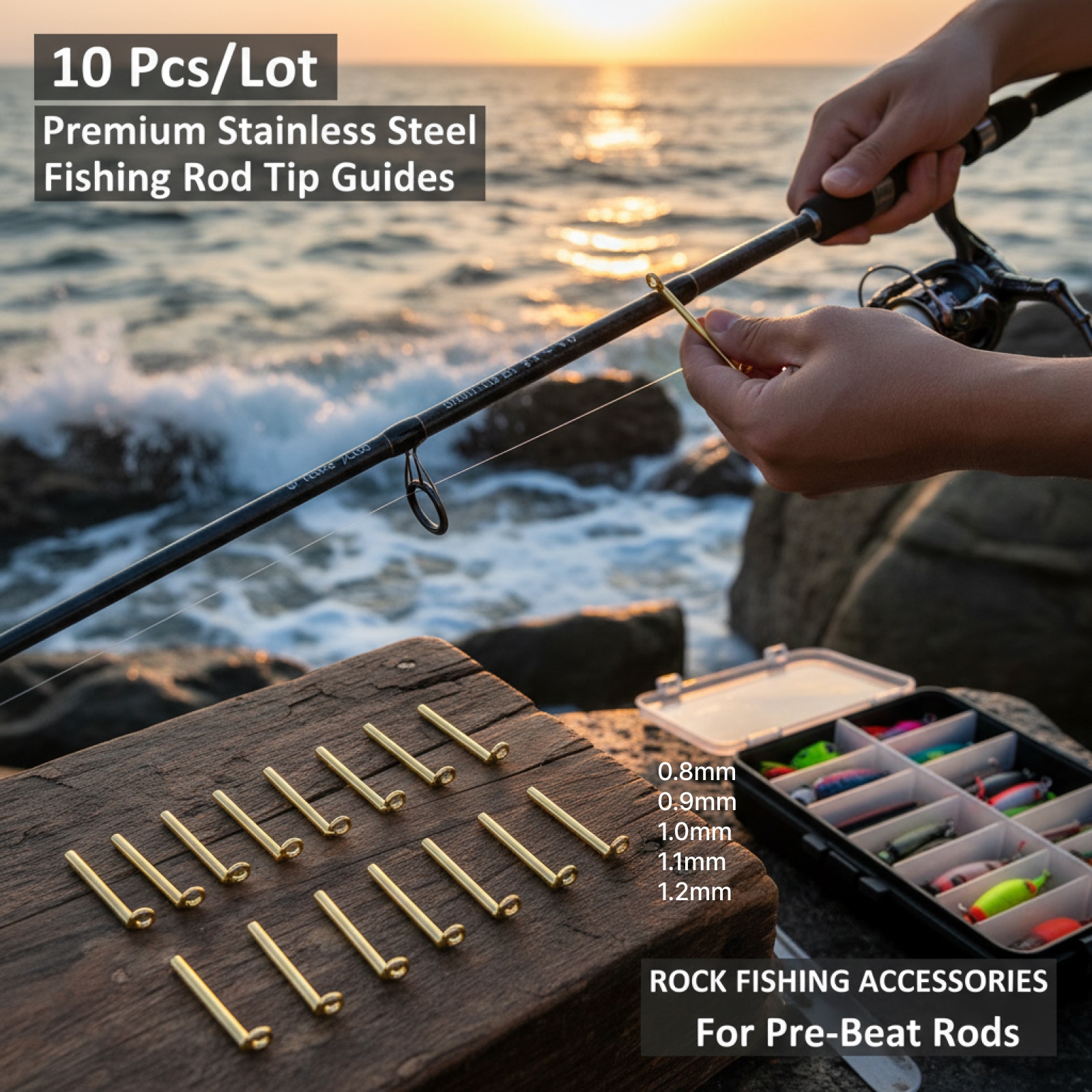10pcs Fishing Rod Guides Tip T - Fishing Rod Guide Replacement recension och pris